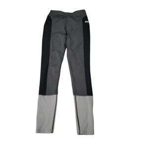 Gymshark Womens Leggings Medium Black Gray Illusion High Waist Stretch Yoga‎
